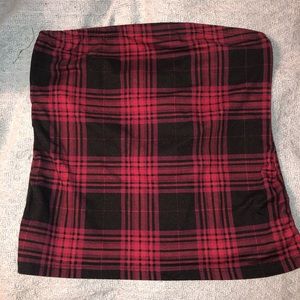 Red Plaid Tube Top